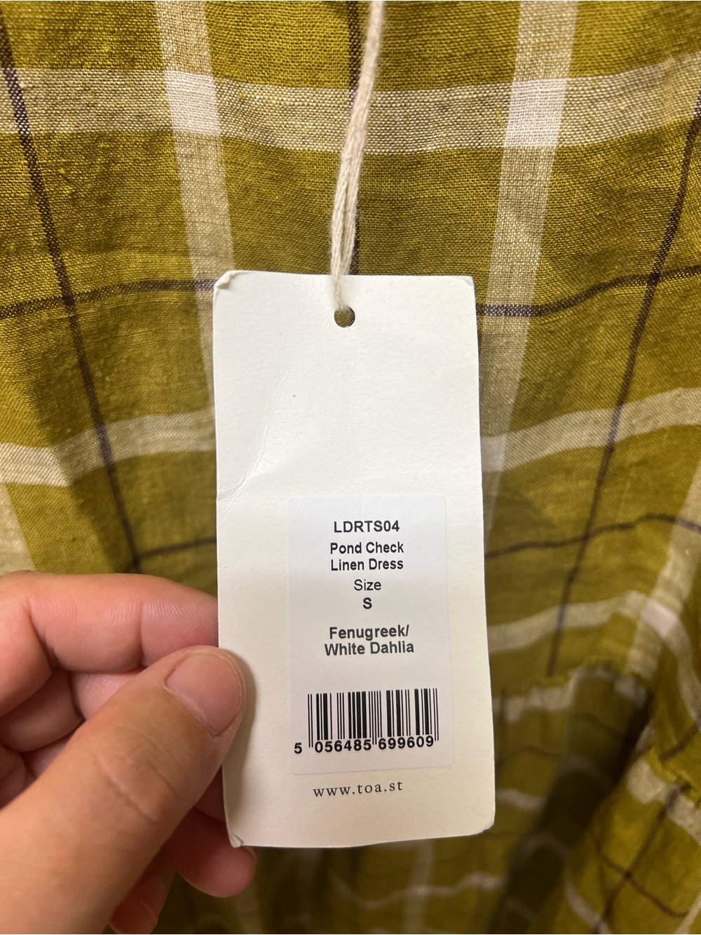 Toast pond check linen dress size s new with tag - Picture 4 of 8